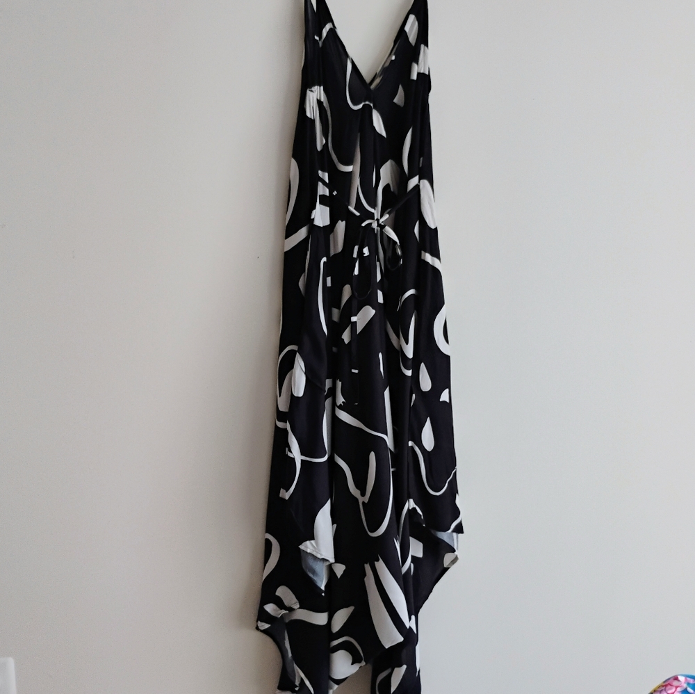 World Market Goa Harem Jumpsuit Black Baggy Romper Abstract Artsy S/M SIZE 2-8 - Picture 12 of 12
